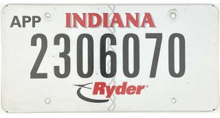 Indiana Ryder Apportioned License Plate 2306070