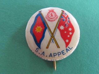 Salvation Army Appeal Flags Pinback Badge