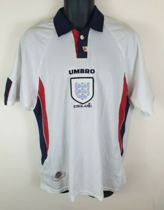 Vtg 97 - 99 Umbro England Football Shirt France98 Soccer Jersey Retro Euros Xl