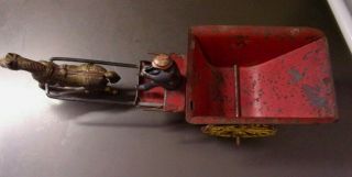 Vintage Cast Iron & Pressed Steel Horse Drawn Cart Wagon Toy 3