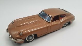 Tin Toy Bandai Friction Gold/brown Jaguar Xk - E