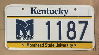 Kentucky License Plate Morehead State University 1187