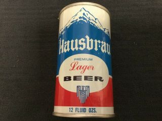 Hausbrau Lager Beer (81 - 1) Empty Flat Top Beer Can: Maier,  Los Angeles,  Ca