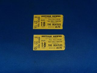 Vintage 1966 Beatles Ticket Stubs Side By Side Seating