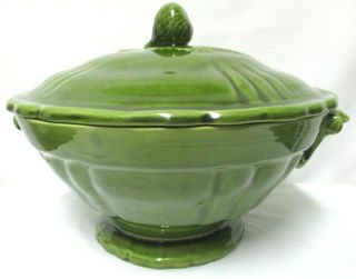 Signed J.  P Pichon Pottery France Centerpiece Lidded Bowl Serving Tureen Vintage