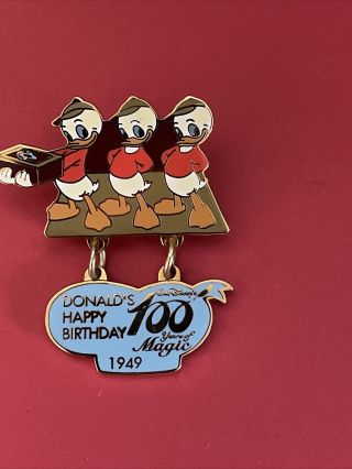 Disney 100 Years Magic Huey Dewey Louie Donald’s Birthday Le Dangle Pin