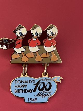 Disney 100 Years Magic Huey Dewey Louie Donald’s Birthday LE Dangle Pin 2