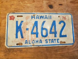 1976 Hawaii King Kamehameha Graphic Auto License Plate