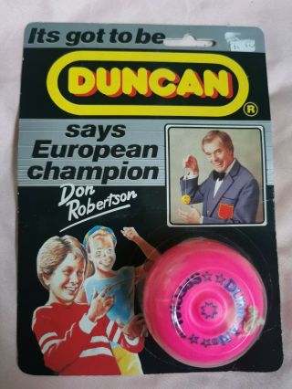 Vintage Duncan Yo - Yo Don Robertson Pink In Pack.
