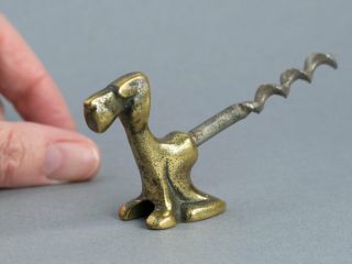 Vintage/antique Art Deco Brass Hound Dog Terrier Corkscrew Made In England