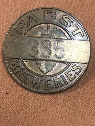 Pabst Beer Breweries Employee Badge Old Early 1920s 1930s