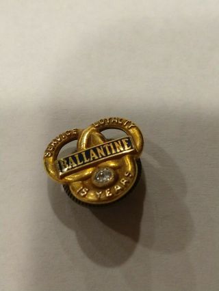 Vtg.  Ballantine Brewing Co.  10k Gold 15 Year Employee Award Tie/lapel Pin