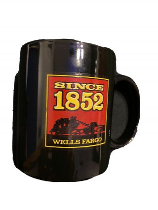 Vintage Mug Wells Fargo & Co.  Coffee Cup 1852 Black