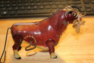 Vintage 1938 Ferdinand The Bull Wind Up Tin Litho Toy By Marx