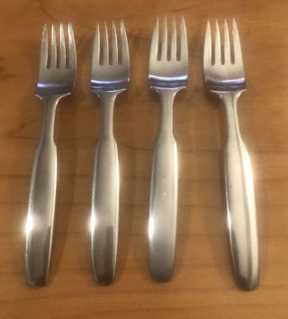 4 Vintage Kronos Lauffer By Towle Japan 18/8 Satin Stainless Steel Salad Forks