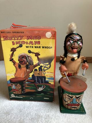 Vintage Louis Marx & Co.  Toys “nutty Mad Indian” Tin Toy Drummer Japan