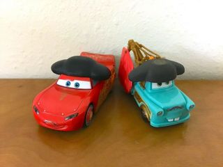 Pixar Cars Lightning Mcqueen And Mater As Bullfighters - Loose Vehicle Set Of 2