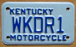 Kentucky 2006 Vanity Motorcycle License Plate Wkdr1