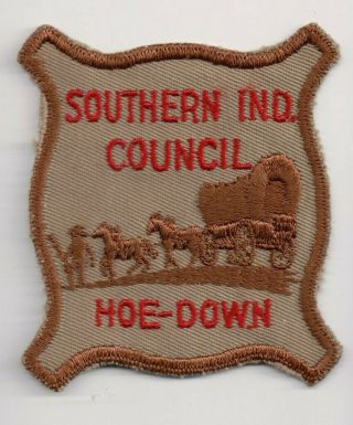 G Bsa Patch,  Southern Indiana Council In 1950s Hoe - Down,  Deerskin Shaped,  Neat