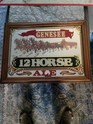 Genesee 12 Horse Ale Beer Mirror 23 X 17