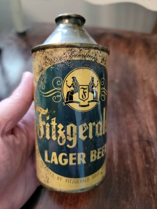 Fitzgerald Bros.  Lager Beer 12 Oz.  Cone Top Beer Can Troy,  York Fitzgerald’s