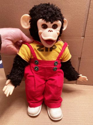 Vintage Zip Rubber - Faced Monkey.  Howdy Doody Show.  Rushton Co.  15” Very