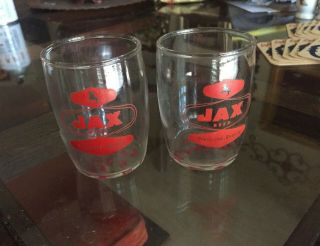 Jax Beer Preferred Quality 3 " Glasses From The Lantern Bar 1955 Condit