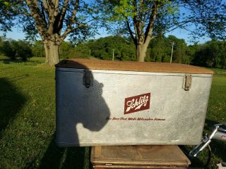 Vintage Aluminum Large Schlitz The Beer That Made Milwaukee Famous Cooler Ice.