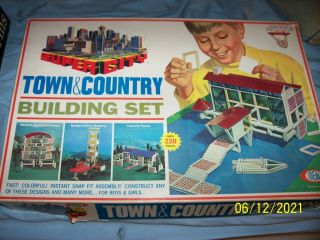 1968 Ideal City Town & Country Building Set Complete Nmint