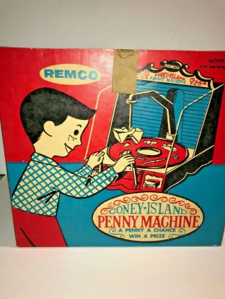 Vintage Remco Coney Island Penny Machine Crane Game Prizes Mid Century Toy