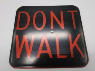 Vintage Sign Don’t Walk Lens Sign Traffic Signal Pedestrian 9”x9” Authentic Govn