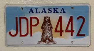 Vintage Alaska Kodiak Bear License Plate / Tag Jdp - 442 Muscle Car 442 Ex Cond.