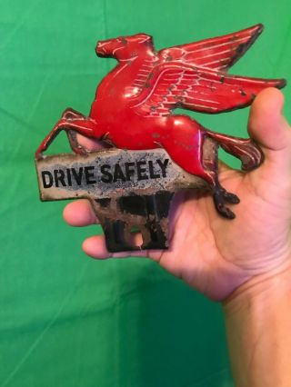 Vintage Car License Plate Topper Mobil Pegasus Horse Drive Safely