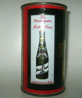Old Miller High Life " Bottle On Side " Flat Top Beer Can Milwaukee,  Wisconsin
