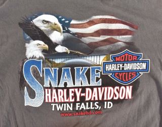 Harley Davidson Size 3xl Gray Snake Twin Falls Idaho Short Sleeve T Shirt
