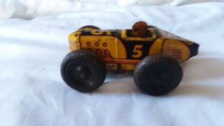Vintage Marx Windup Tin Litho Midget Race Car No.  5