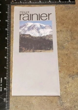 Vintage 1982 Mt.  Rainier National Park Map And Guide.  18 " X 24 " Opened