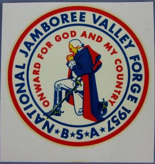 1957 Bsa Boy Scout Of America National Jamboree Valley Forge Pa Transfer Decal