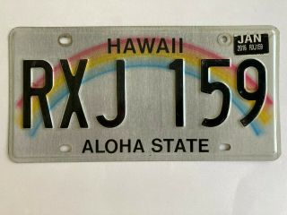 2016 Hawaii License Plate Rainbow Graphic Rxj - 159