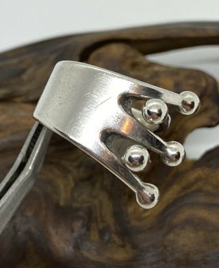 Vintage Norway Modernist Anna Greta Eker AGE Sterling Silver Jester Ring Size 8 2