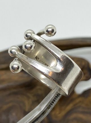 Vintage Norway Modernist Anna Greta Eker AGE Sterling Silver Jester Ring Size 8 3