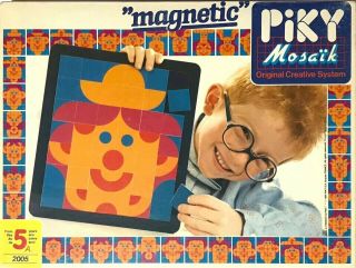 Vintage 1984 Piky Mosaik Magnetic Board Game 5a Creative System Rare