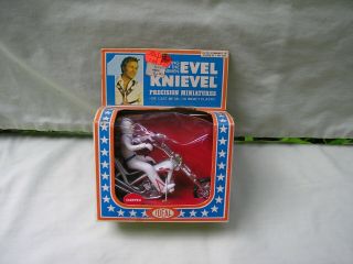 1976 Evel Knievel Die Cast Miniature Chopper Cycle W Figure / / Ideal
