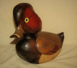 Vtg Bob Hayden Signed 8 " Wooden Hand Carved Mallard Wood Duck Decoy Tom Taber