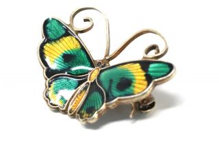 A Wonderful Vintage Sterling Silver 925 David Andersen Enamel Butterfly Brooch