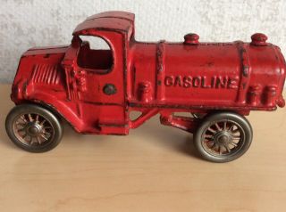 Vtg Arcade A.  C.  Williams Kenton Kilgore Toy Cast Iron Gasoline Tanker Truck 7”