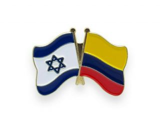 Israel & Colombia Friendship Flag Metal Lapel Pin Hat/shirt Badge Star Of David
