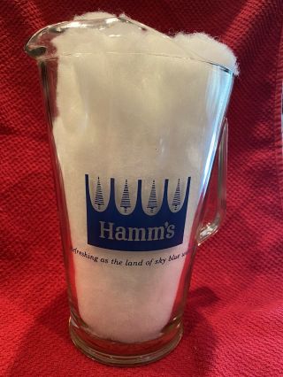 Hamm ' s Beer Pitcher Pine Tree 1960s Blue Crown 2