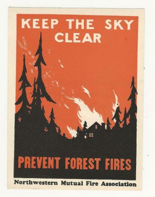 Decal,  Keep The Sky Clear / Prevent Forest Fires,  Nw Mutual Fire Association