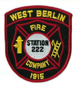 West Berlin (camden County) Nj Jersey Fire Company Station 222 Patch -